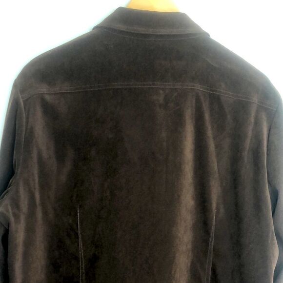 ALLISON TAYLOR Stretch Brown Button-Down Blouse Classic Wear Size XL - Picture 9 of 9